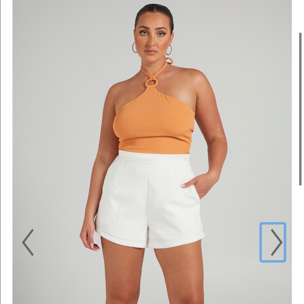 SHOWPO GRAZIELLA RING HALTER NECK TOP IN SHERBET